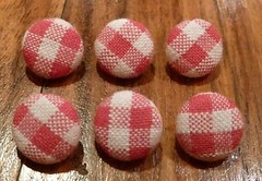 Handmade pink gingham buttons
