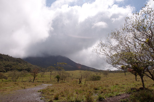 Nearly the most we ever saw of volcano Arenal in Costa Rica