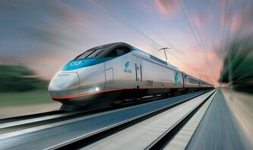 rendering of Amtrak's high-speed train (from EcoFriend)
