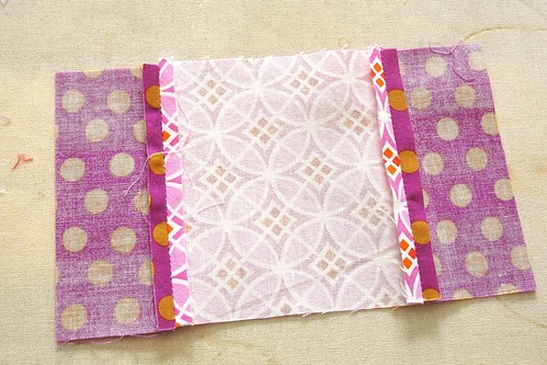 Altered Four Square Quilt Block Tutorial: Pressing the Sewn Middle Pair