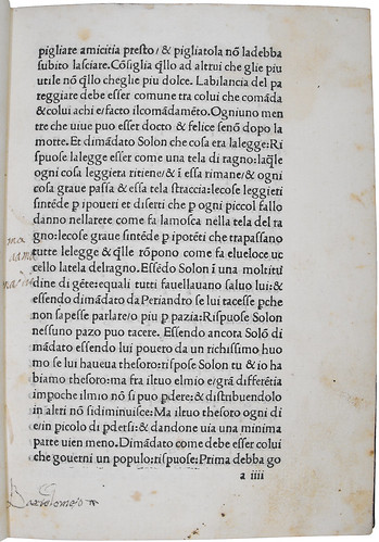 Possible ownership inscription in Diogenes Laertius [pseudo-]: Libro della vita dei filosofi e delle loro elegantissime sentenzie