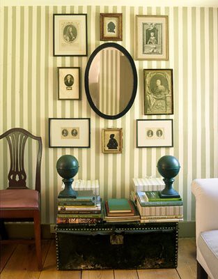 country living striped wall