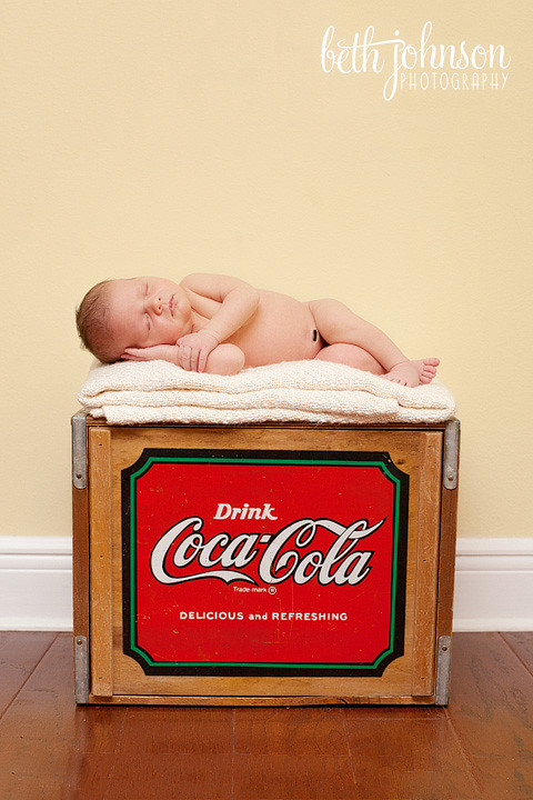 newborn baby girl on coke crate tallahassee