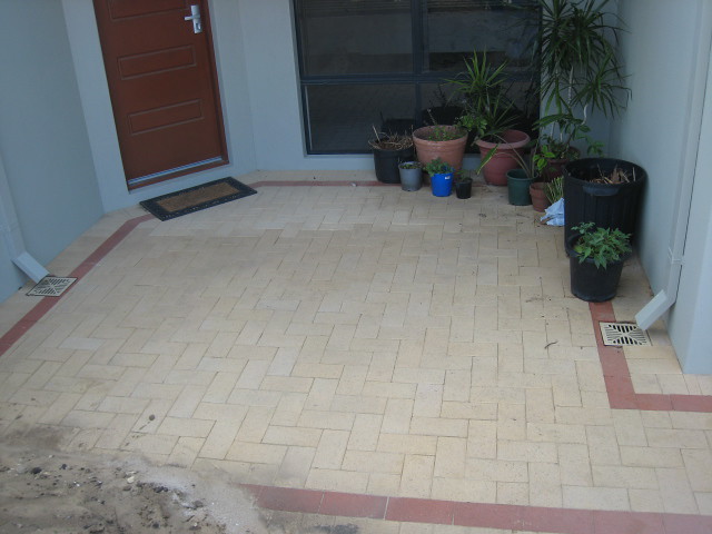 Retic for potplants in paved area