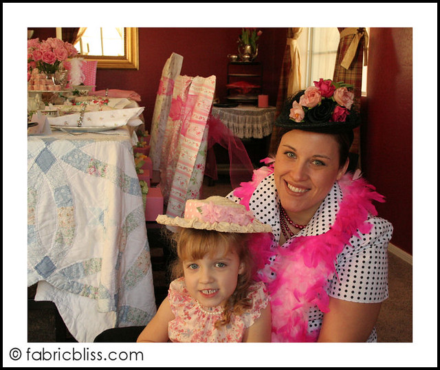 tea party - kennedy and mom