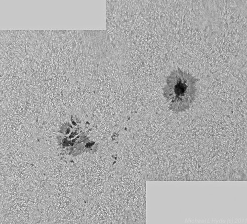Sunspot 1195 - 250411 - 1055UT-bw.jpg by Mick Hyde