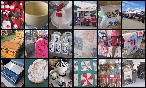 collage of our trip to the Washington County Flea Market and Antique Sale
