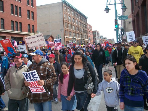 May Day 2011 in Milwaukee brought out 100,000 workers, youth and community people to demonstrate for immigrant and workers' rights. The state of Wisconsin has set an example for workers in the global economic crisis. (Photo: Abayomi Azikiwe) by Pan-African News Wire File Photos