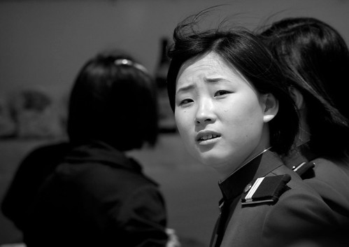 beautiful north korean women. Woman soldier in Pyongyang,