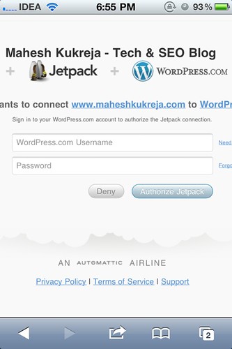 Link Jetpack to WordPress.com