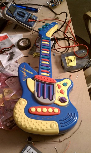 Toy guitar hacked midi controller