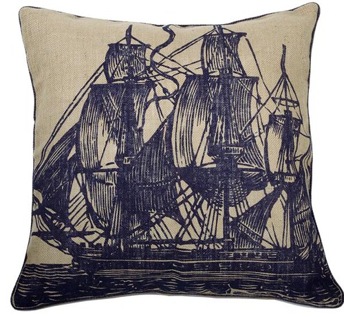 Handmade Jute Ship pillow