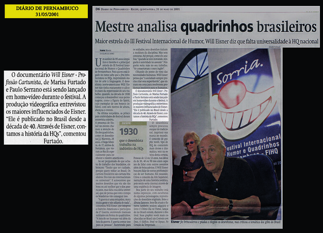 "Mestre analisa quadrinhos brasileiros" - Diário de Pernambuco - 31/05/2001