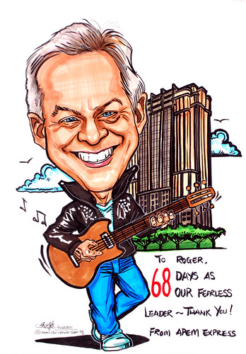 Rocker caricature with guitar for APEM Express
