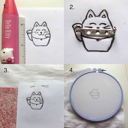 Iron Craft Challenge #12 - Lucky Cat Pin