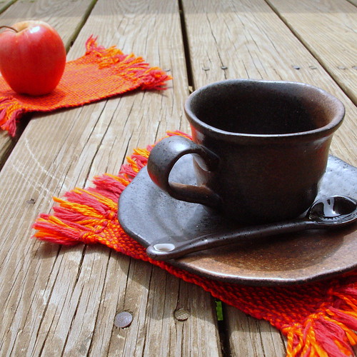 Roaster Coaster Handwoven Coaster Set in Morning by coffee break designs