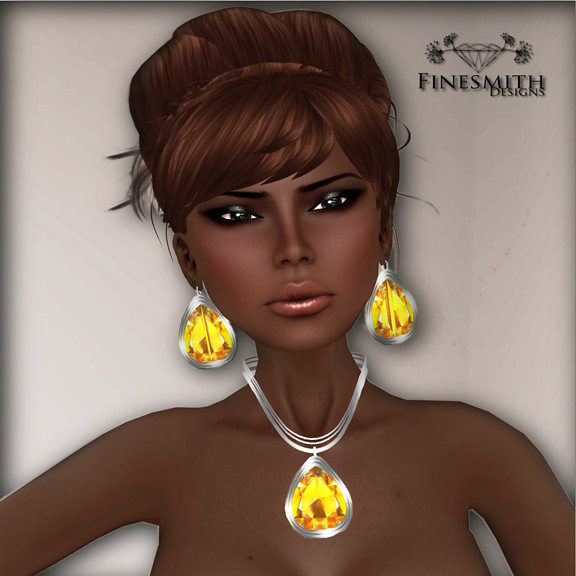 Citrine necklace and earrings