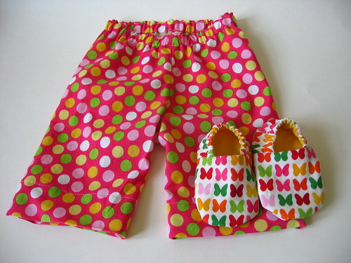 Fun Pink Baby Pants and Shoes