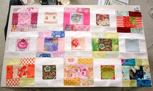 Altered Four Square Quilt Blocks - Laid Out