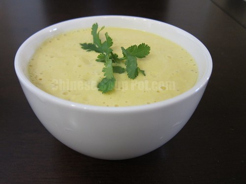 [Photo-Bowl of Creamy Pumpkin Corn Soup]