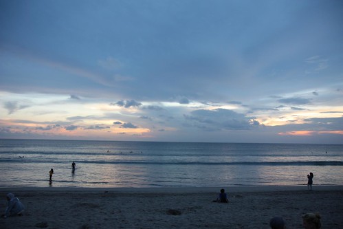 cloudy sunset at kuta beach