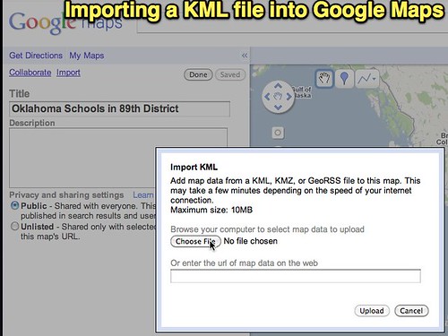 Import KML file into Google Maps