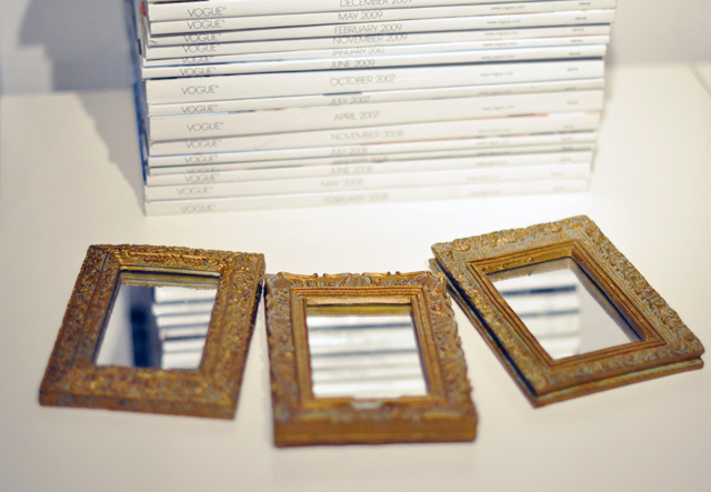 small mirrors with gold frames
