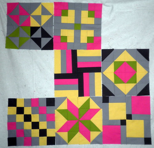 Layout thus Far - Patchwork Squared Modern Solids Quilt Along