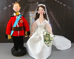 Duke and Duchess of Cambridge Miniature Art Dolls