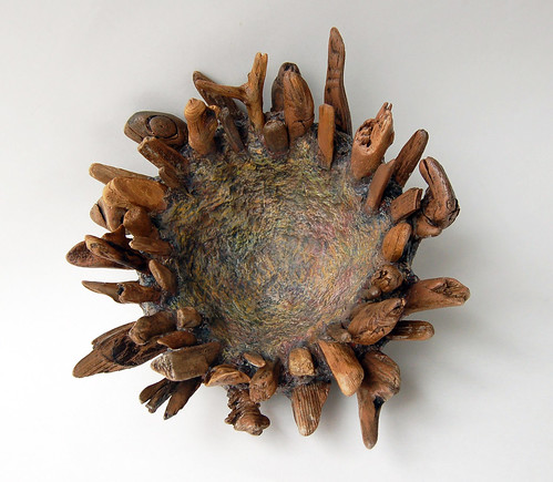 Handmade paper and driftwood bowl by livingstonestudio