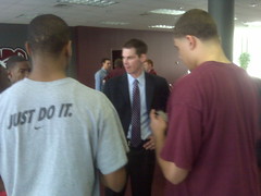Coach Lusk speaks with some of the Missouri State Bears by Eric The Photog