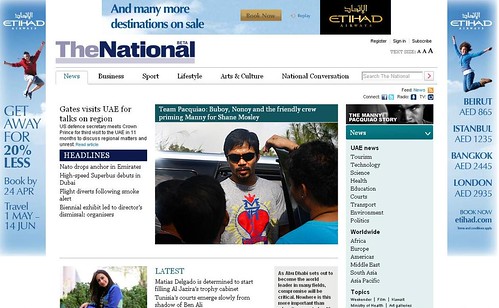 Manny Pacquiao in the UAE's The National