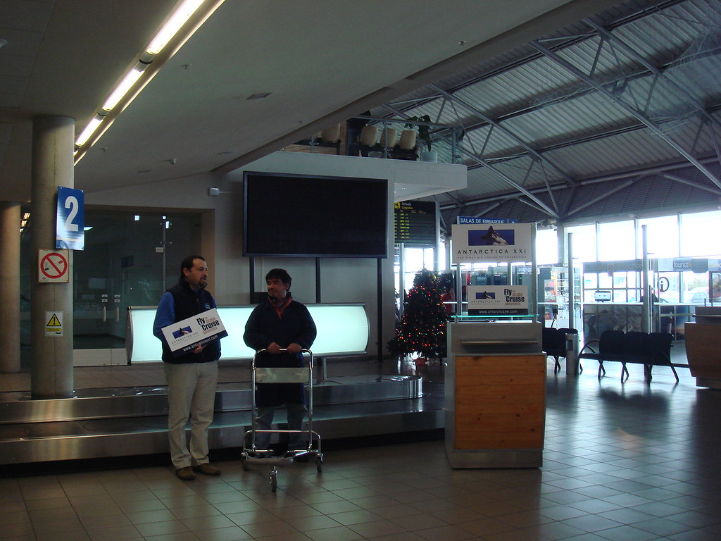 Arriving at the Punta Arenas airport