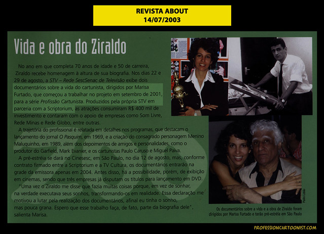 "Vida e obra de Ziraldo" - Revista About - 14/07/2003