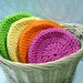 Washcloths Facecloths Crochet Cotton Bright Colors Set of 8 by Peanuts Creations