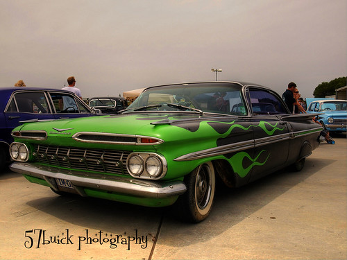 1959 Chevy Impala A cool green flamed 59 Chevy Another left over shot from 