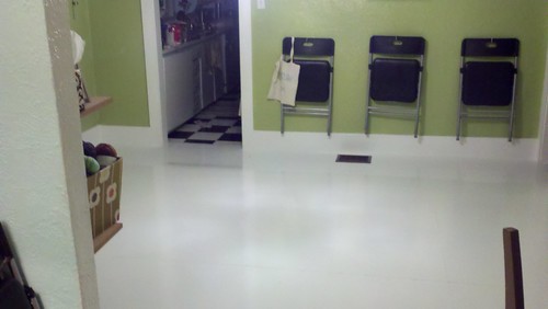 Shiny white floor