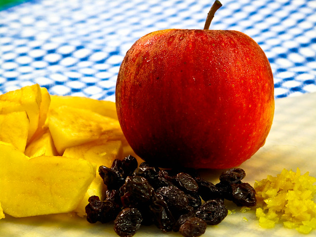 IMG_2096 Apple ,raisins and lemon zest to make apple compote