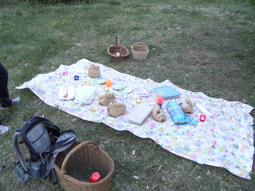 preparing for fullmoon birthday picnic party on the Rocca