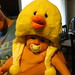 A friend gave him this chicken hat for easter.  Too cute!