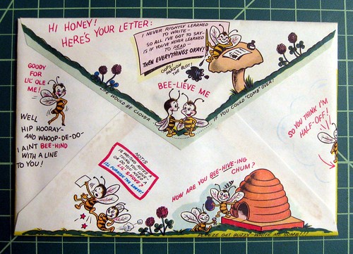 Vintage bee illustrated envelope 3