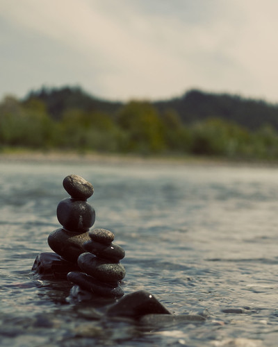 Rock Stacks- Mad River by Becky Simmons