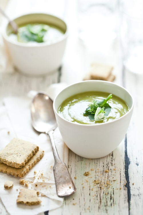 Asparagus Soup & Herbed Crackers