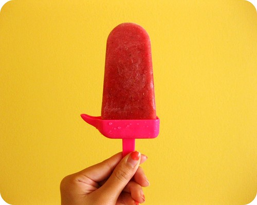 homemade strawberry popsicle