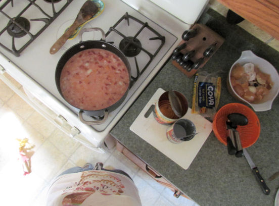 Cooking Lentils As Seen From Above