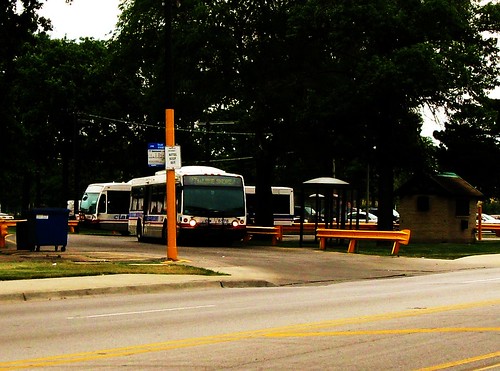 The Chicago Transit Authority west terminal loop for the CTA Route # 77 Belmont Avenue bus line.  River Grove Illinois USA. July 2011. by Eddie from Chicago