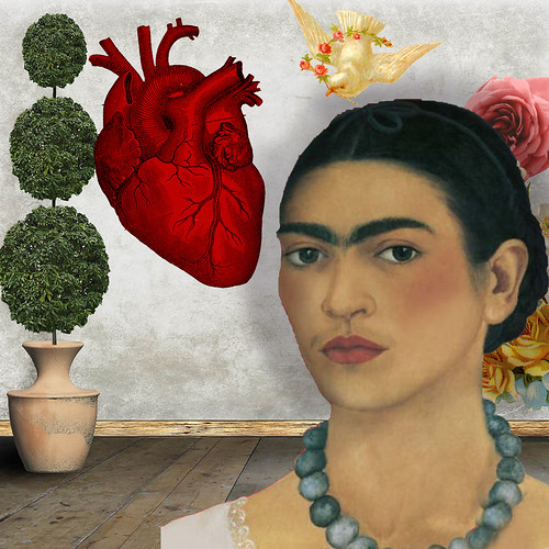 Frida and The Heart-in The style of Frida by Queen Be-Lynne Larkin