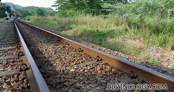 The long, rusty railway track