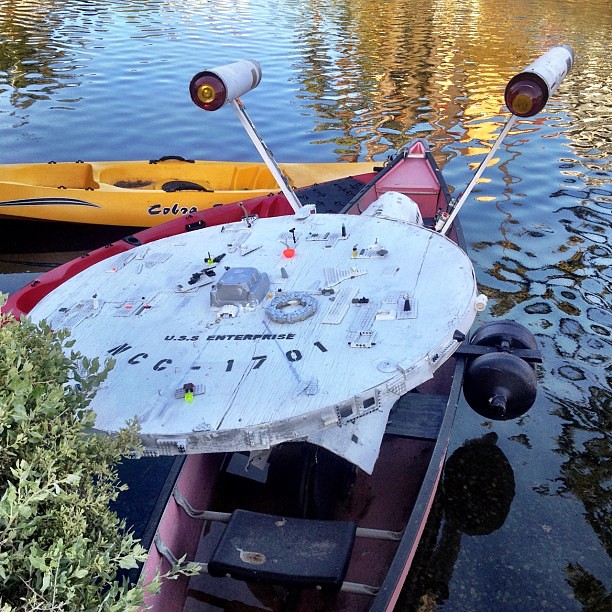 The USS ENTERPRISE in a canoe. That is all.