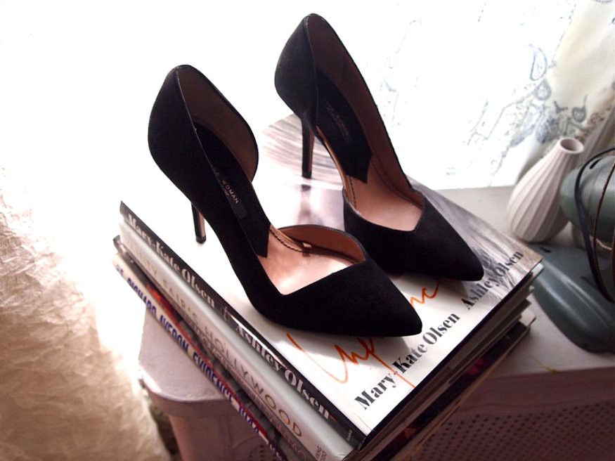 little fashion bird zara pointed black court shoes heels